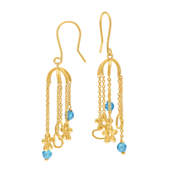 Boucles d'oreilles en acier doré et cristaux de synthèse, jeu d'enfant