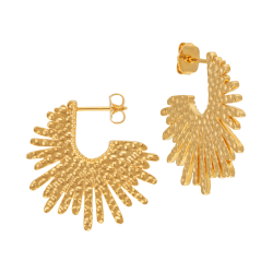 Boucles d'oreilles en laiton doré, soleil