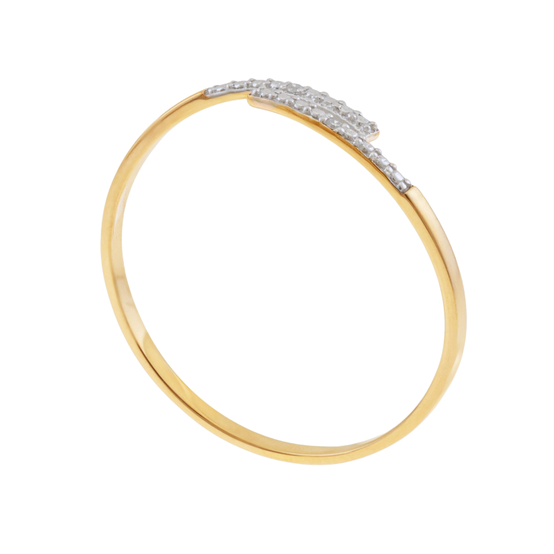Bague en or jaune et rhodié, diamants