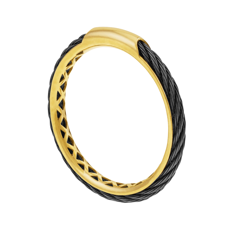 Bague en or jaune et acier