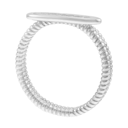 Bague en argent rhodié, maman
