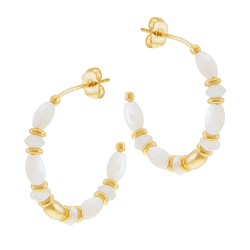 Boucles d'oreilles en argent doré et nacres