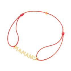 Bracelet cordon en or jaune, Maman