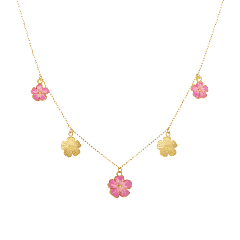 Collier en or jaune et laque