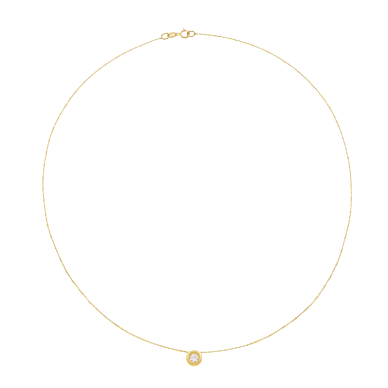 Collier en or jaune et oxyde de zirconium