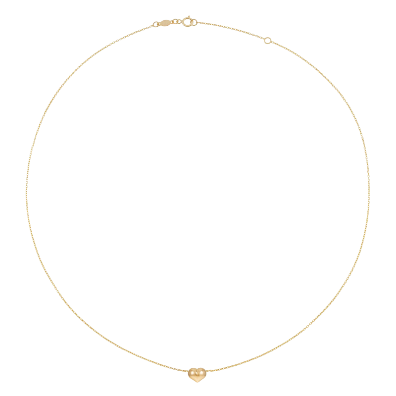 Collier en or jaune, coeur