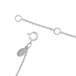 Collier en or jaune et argent rhodié, rhodolite octogonale et oxydes de zirconium