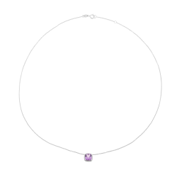 Collier en platine, améthyste et oxydes de zirconium 