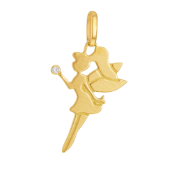 Pendentif en or jaune et diamant, fée