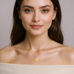 Pendentif or jaune forme biscuit , t'es à croquer