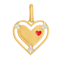 Pendentif en or jaune et laque, maman