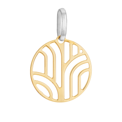 Pendentif en or jaune et argent rhodié, motif ajouré 