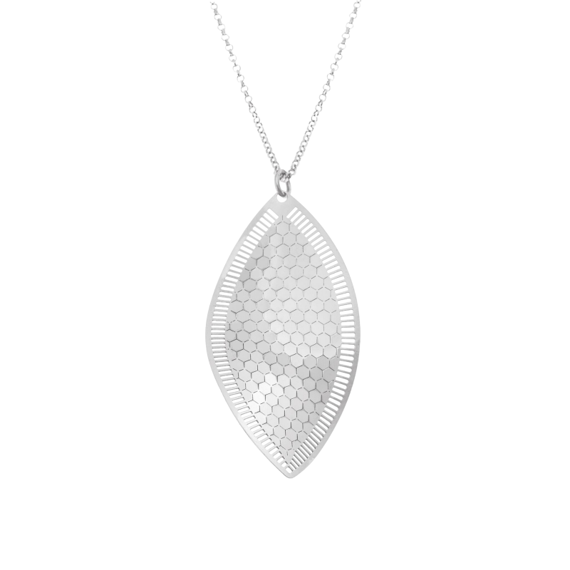 Collier en argent rhodié