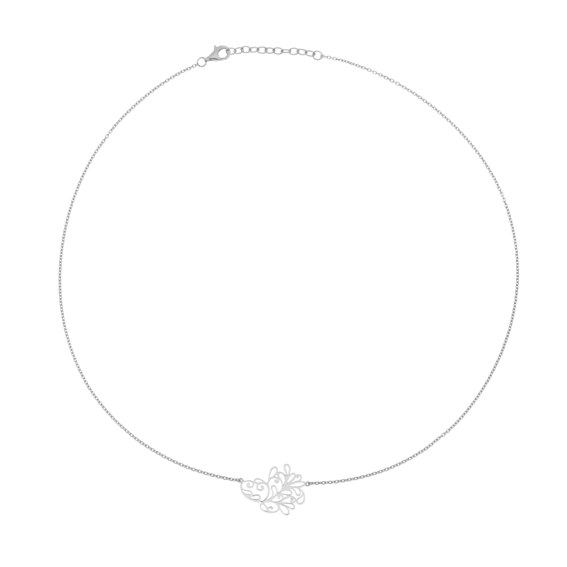 Collier en argent rhodié