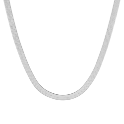 Collier en argent rhodié, maille serpent