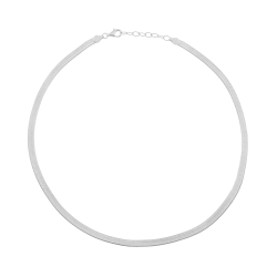 Collier en argent rhodié, maille serpent