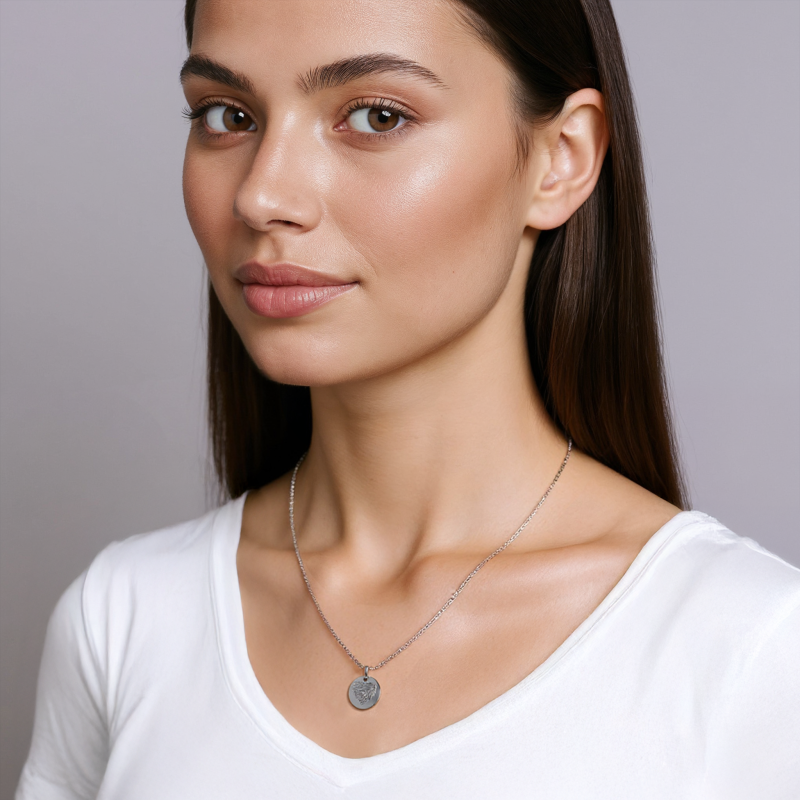 Collier en argent rhodié