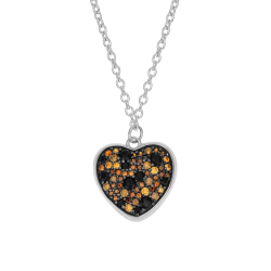 Collier en argent rhodié et oxydes de zirconium, coeur