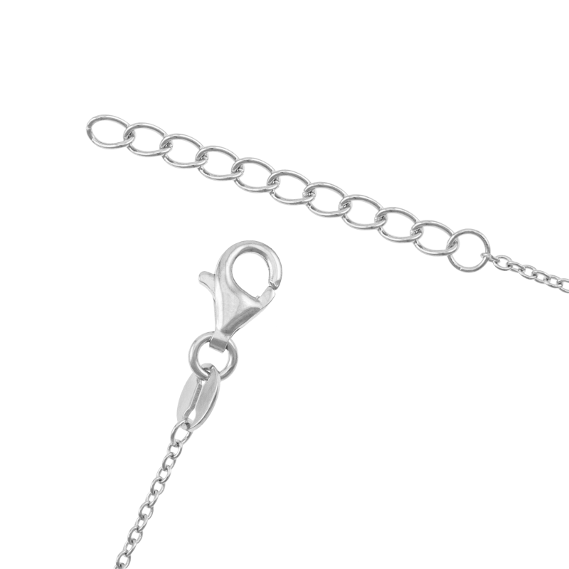 Collier en argent rhodié et oxydes de zirconium, coeur