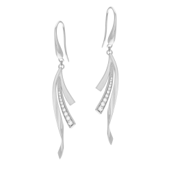 Boucles d'oreilles en argent rhodié et oxydes de zirconium